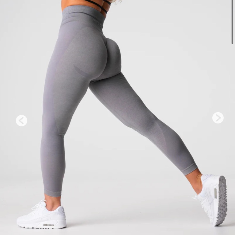 NVGTN Contour Light Gray Seamless Stretch High Waisted Ankle Leggings S